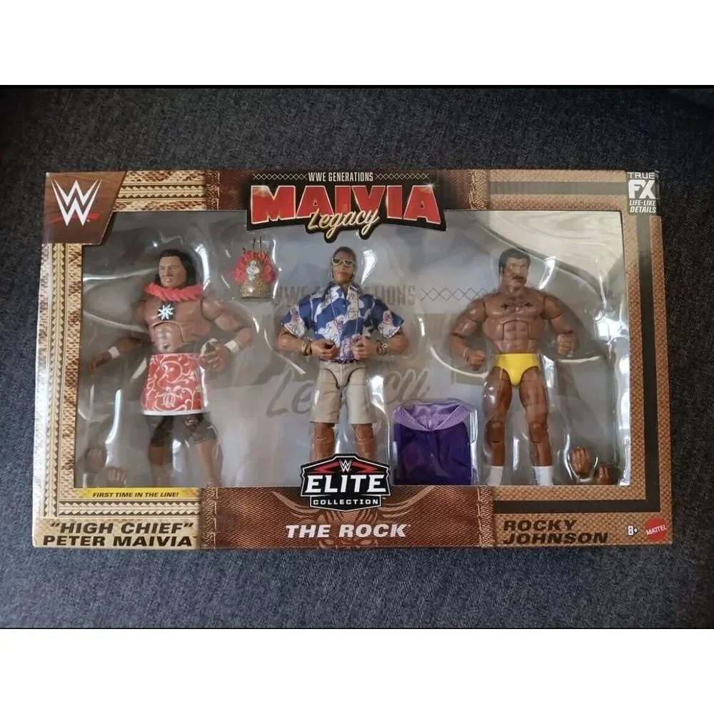 WWE Mattel Elite Rock, Rocky Johnson, Peter Maivia WWE Generations Legacy 3-Pack